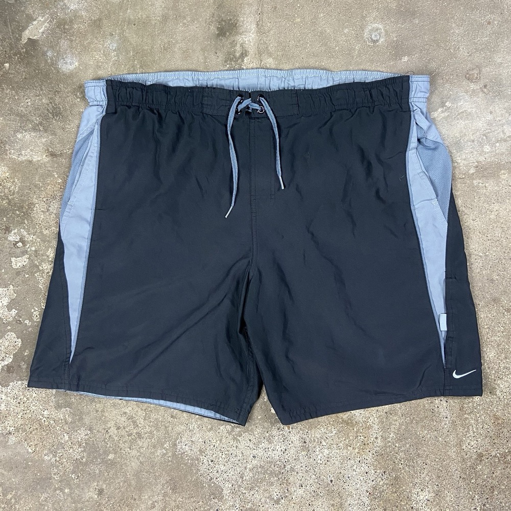 Nike Core Contend Volley Shorts Size XL Black Mesh Lined Swim Trunks Swoosh Logo